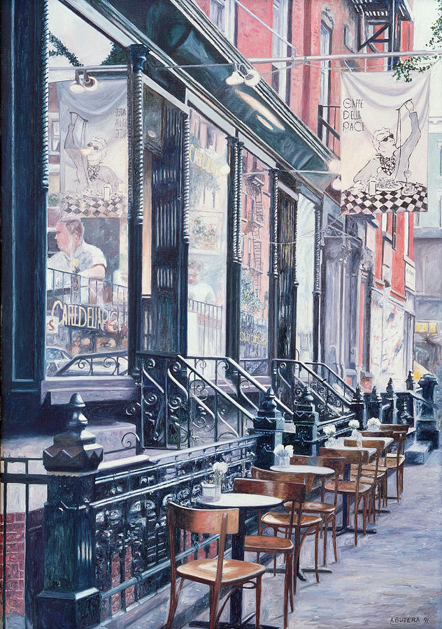 Anthony Butera Painting - Cafe Della Pace East 7th Street New York City by Anthony Butera