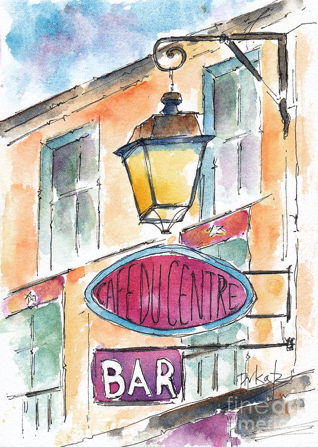 Cafe Du Centre - Paris Painting by Pat Katz