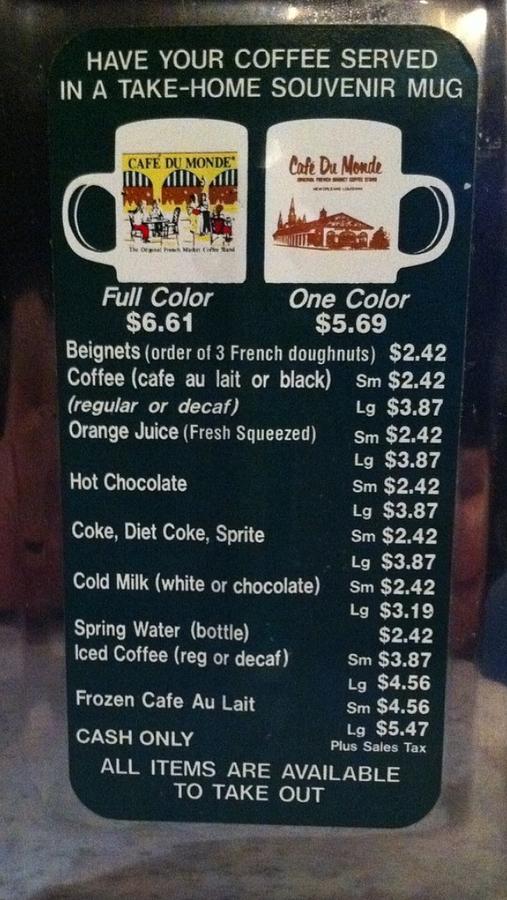 Cafe du Monde menu by Brian Webster