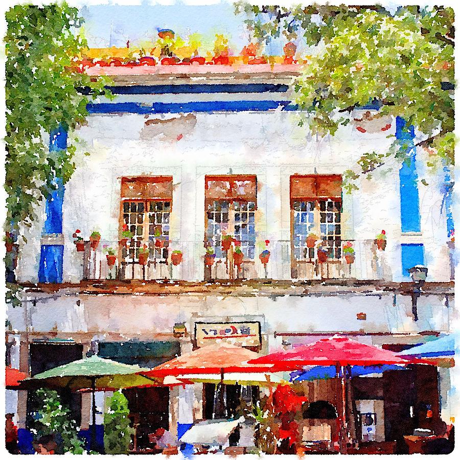 Cafe En Guanajuato Digital Art by Matthew Green