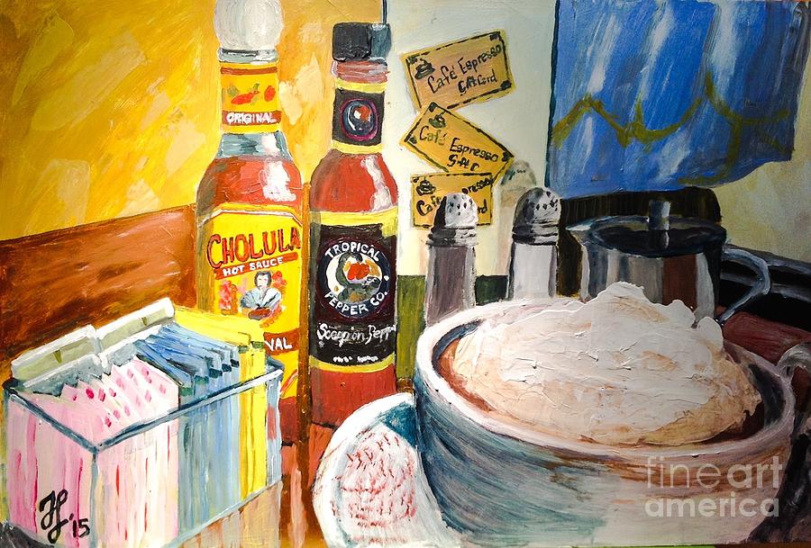 Cafe Espresso Tableart Painting by Francois Lamothe