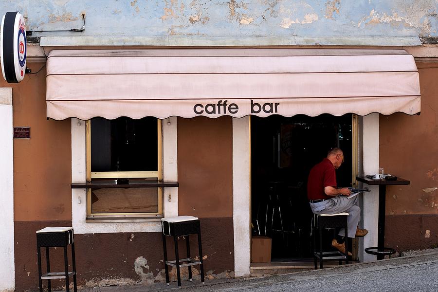 Cafe in Croatia Photograph by Mark Mitchell