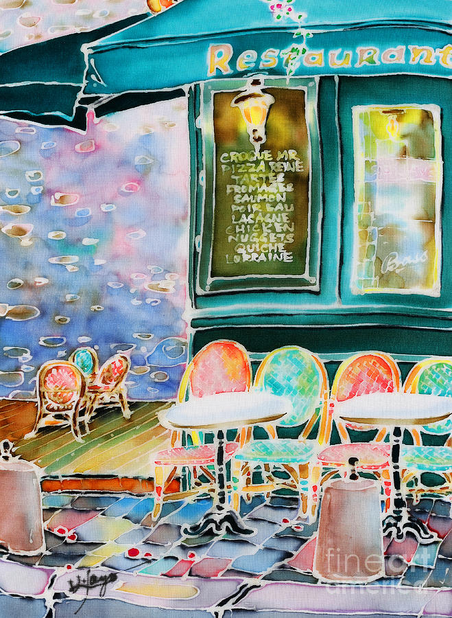 Cafe in Montmartre Painting by Hisayo OHTA