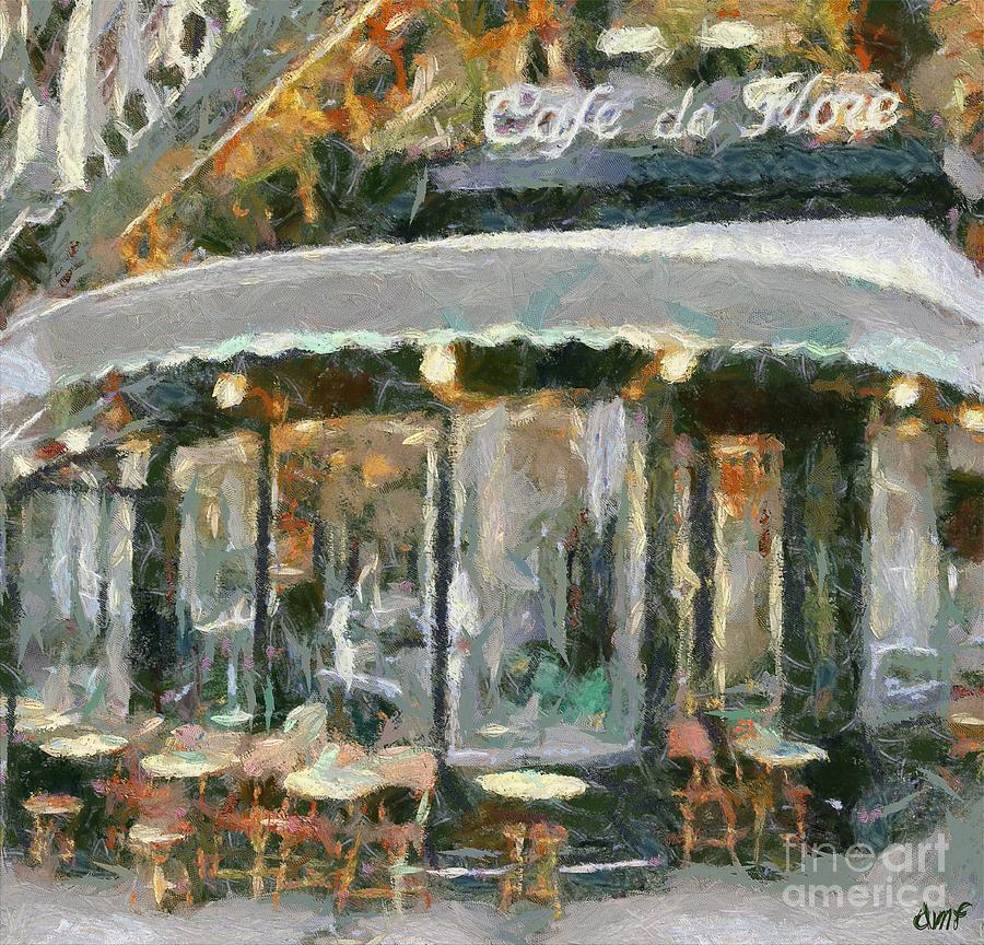 Cafe in Paris Painting by Dragica Micki Fortuna - Pixels