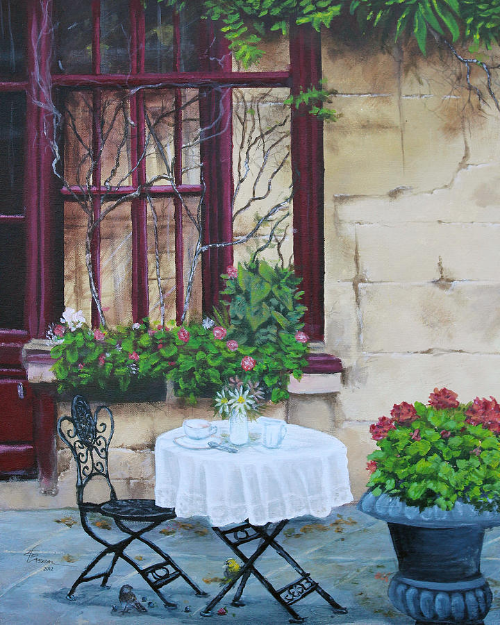 Cafe In Paris Painting By Ed Cabral Fine Art America