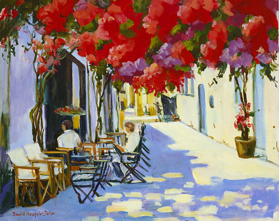 Flower Painting - Cafe by Ingrid Dohm