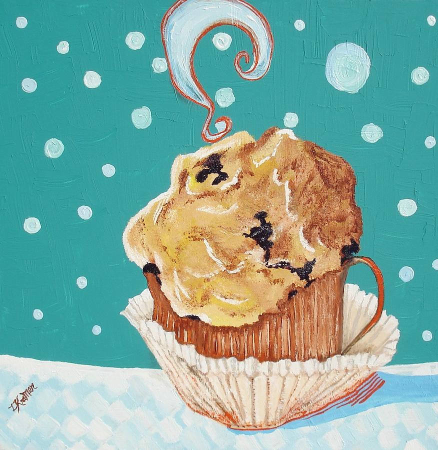 Coffee Painting - Cafe Java and Muffin  by Lisa Kramer