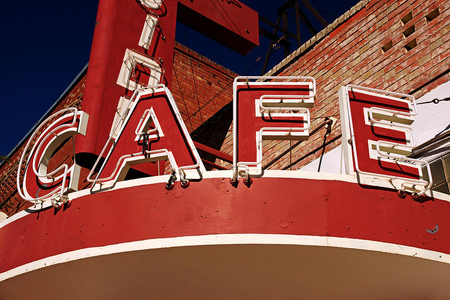 Cafe Neon Sign Photograph by Daniel Woodrum