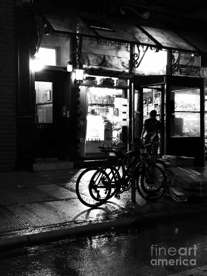 Cafe Noir - New York in the Rain Photograph by Miriam Danar