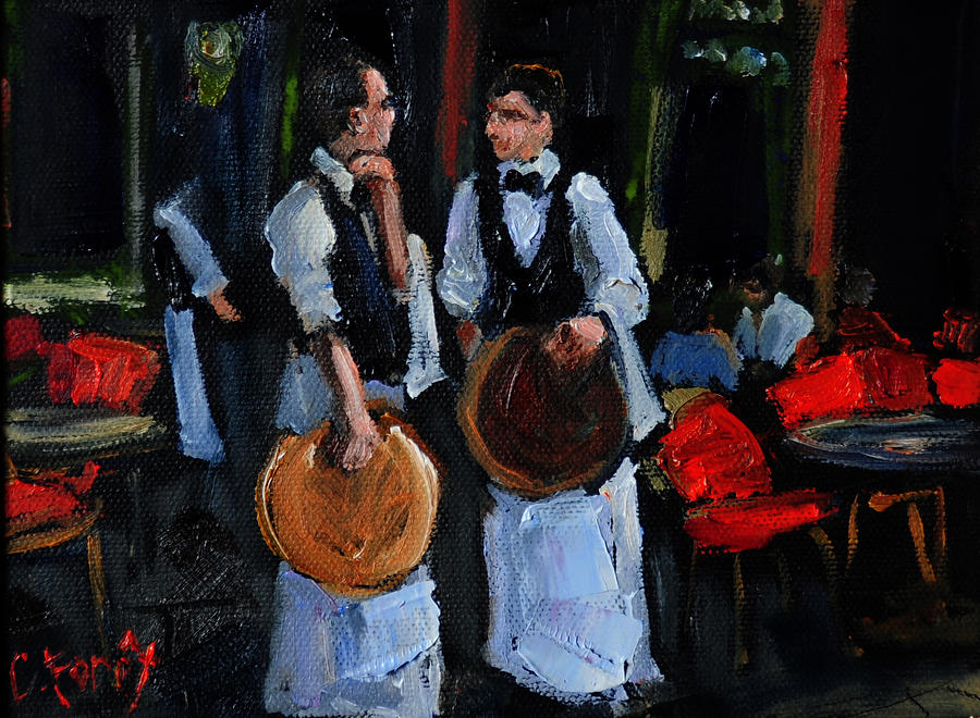 Cafe Philosophers Painting by Carole Foret