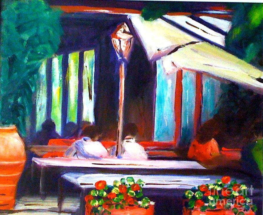 Cafe Scene - original sold Painting by Therese Alcorn