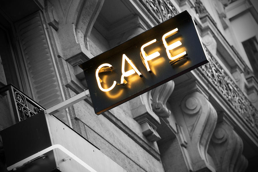 Sign Photograph - Cafe sign by Chevy Fleet
