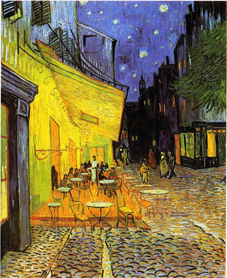 Cafe Terrace At Night Painting