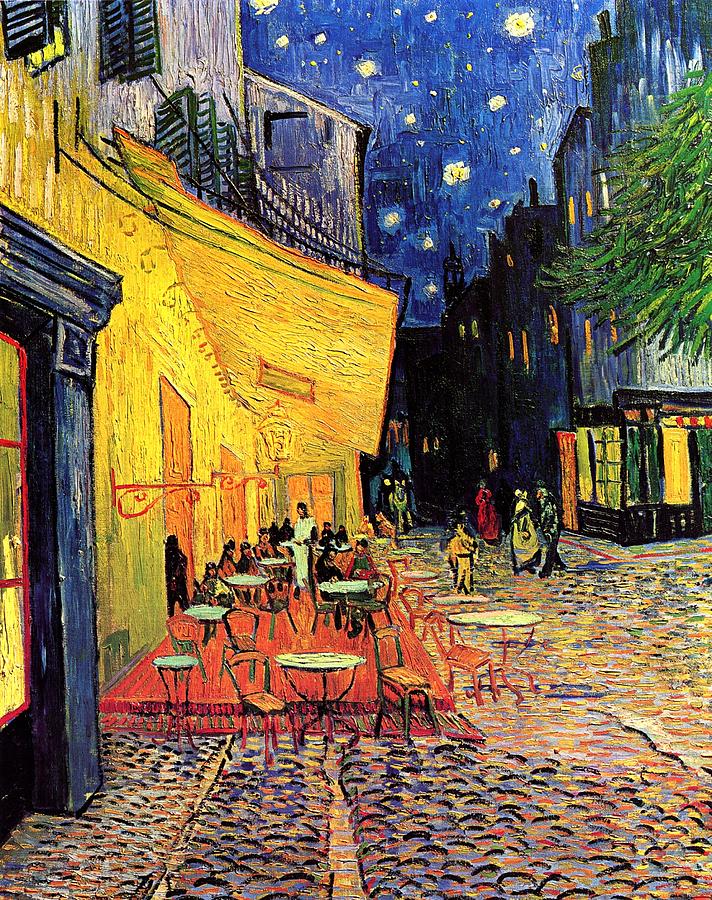 Cafe Terrace at Night Painting by Vincent van Gogh - Pixels