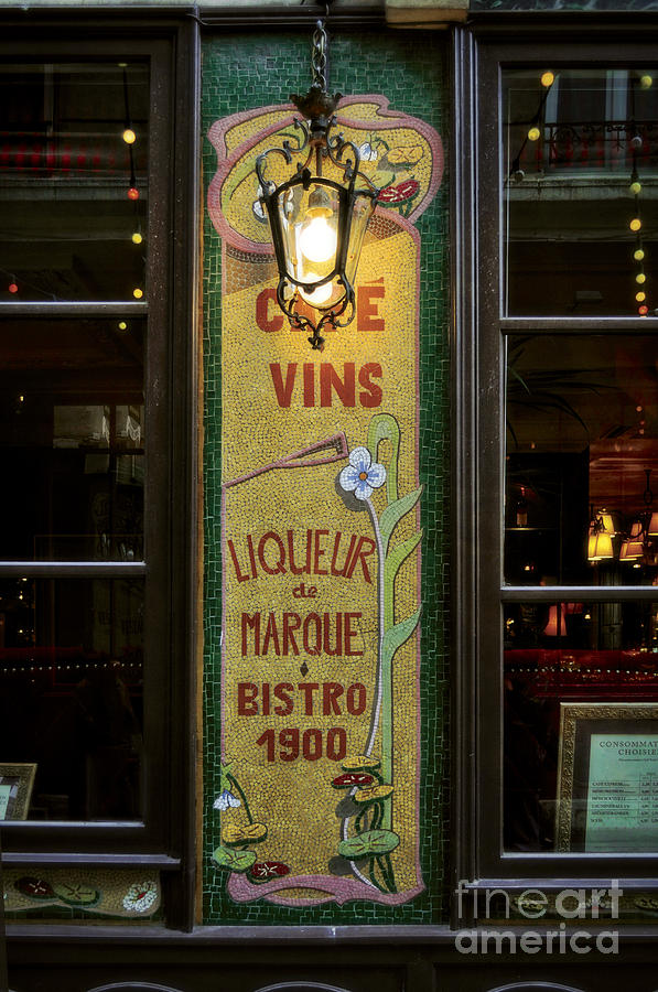 Cafe Vins at Night Photograph by Mary Machare