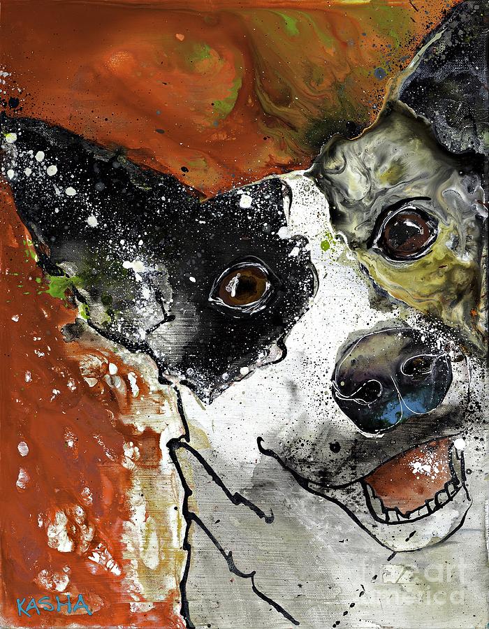 Caffeinated Canine Painting by Kasha Ritter