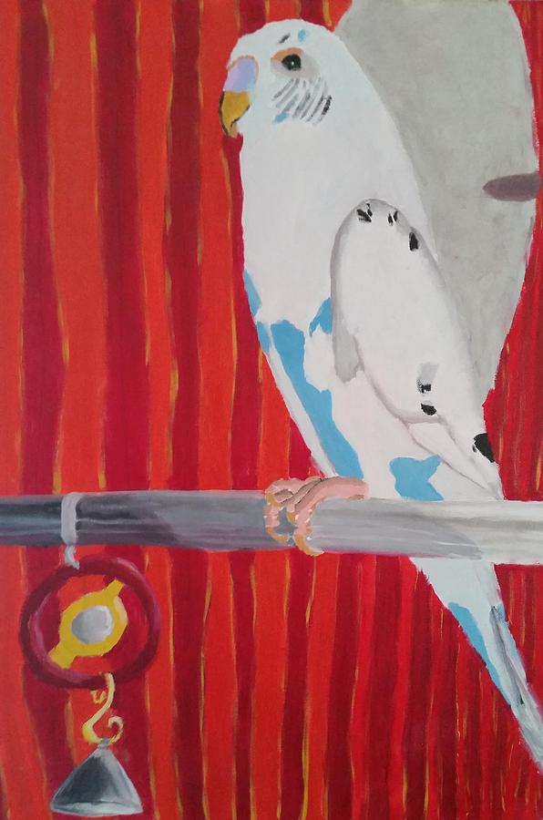 Parakeet Painting - Caged Bird by Thomas Roteman