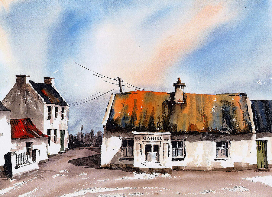 Cahills Thatched Pub Galmoy Kilkenny Painting by Val Byrne