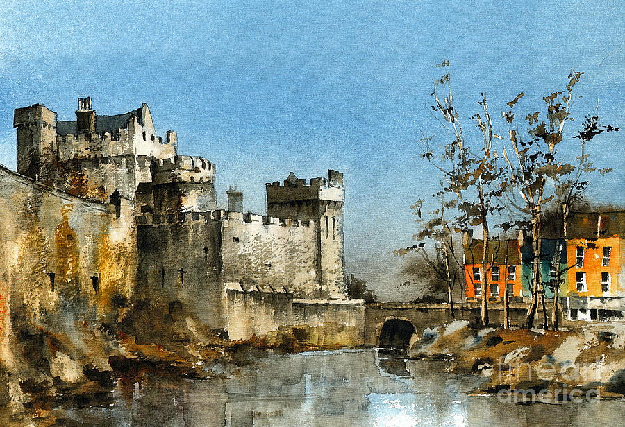 Cahir Castle  Tipperary Painting by Val Byrne