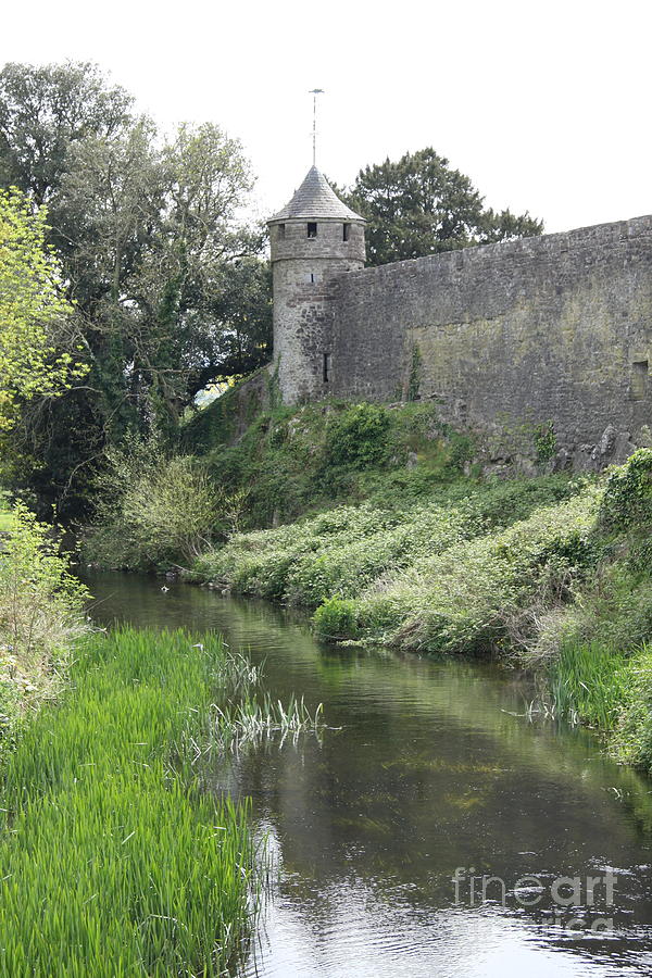 Architecture Photograph - Cahir Castle Wall And River Suir by Christiane Schulze Art And Photography