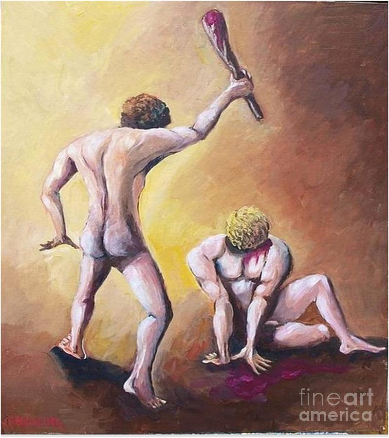 Cain and Abel Painting by Jean Pierre Bergoeing