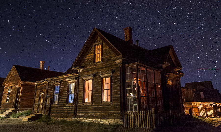 Architecture Photograph - Cain House at NIght by Cat Connor