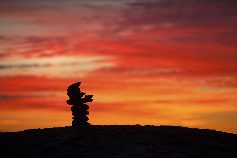 Cairn at Sunrise Photograph by Eric Gendron