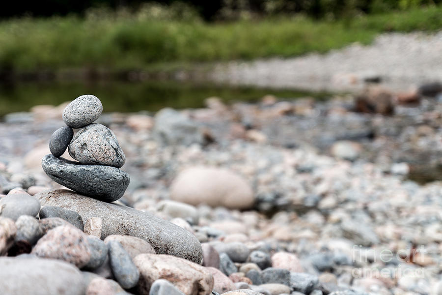 Pebbles Photograph - Cairn by David Rucker
