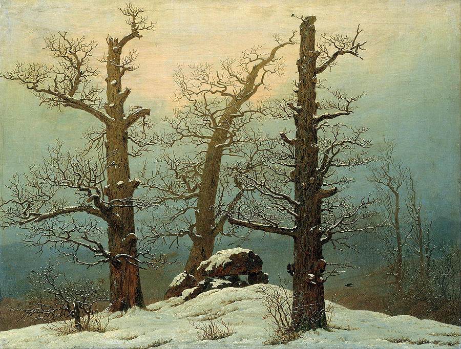 Cairn in Snow Painting by Caspar David Friedrich