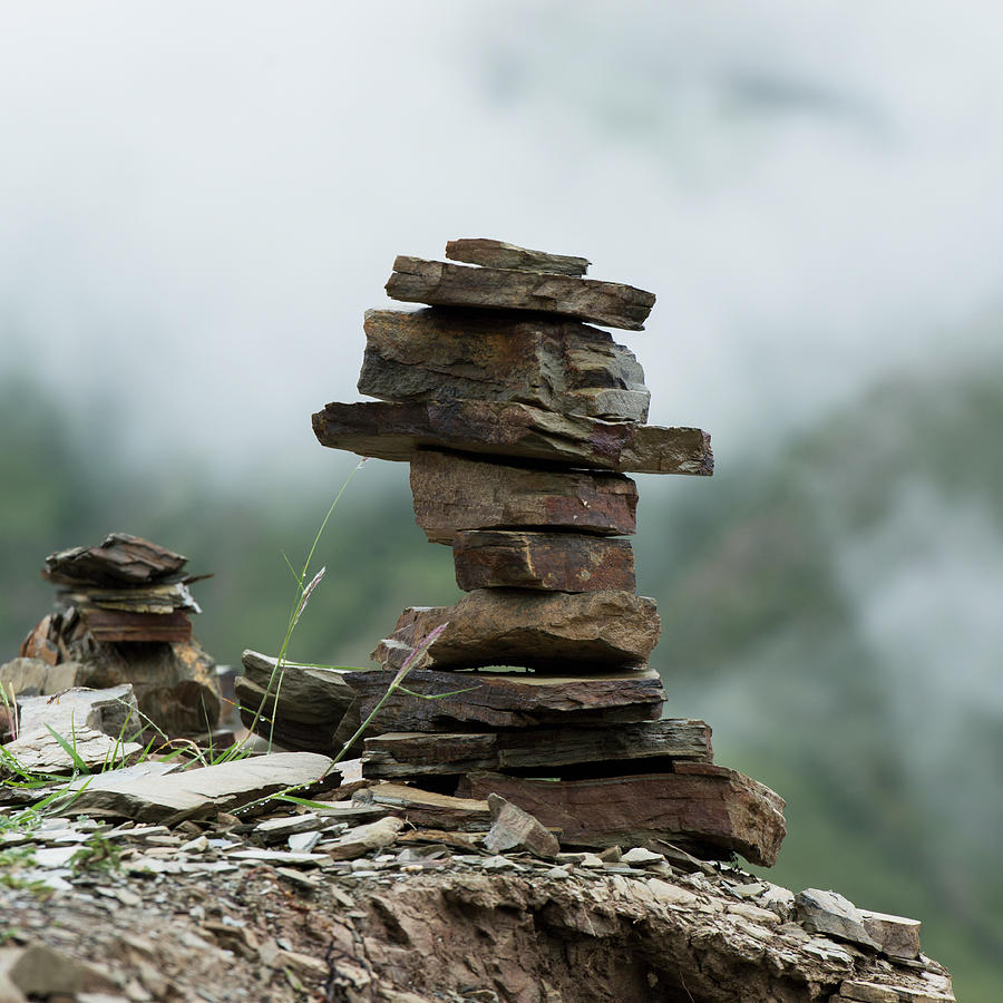 Cairn On A Rock Ledge Photograph by Keith Levit / Design Pics
