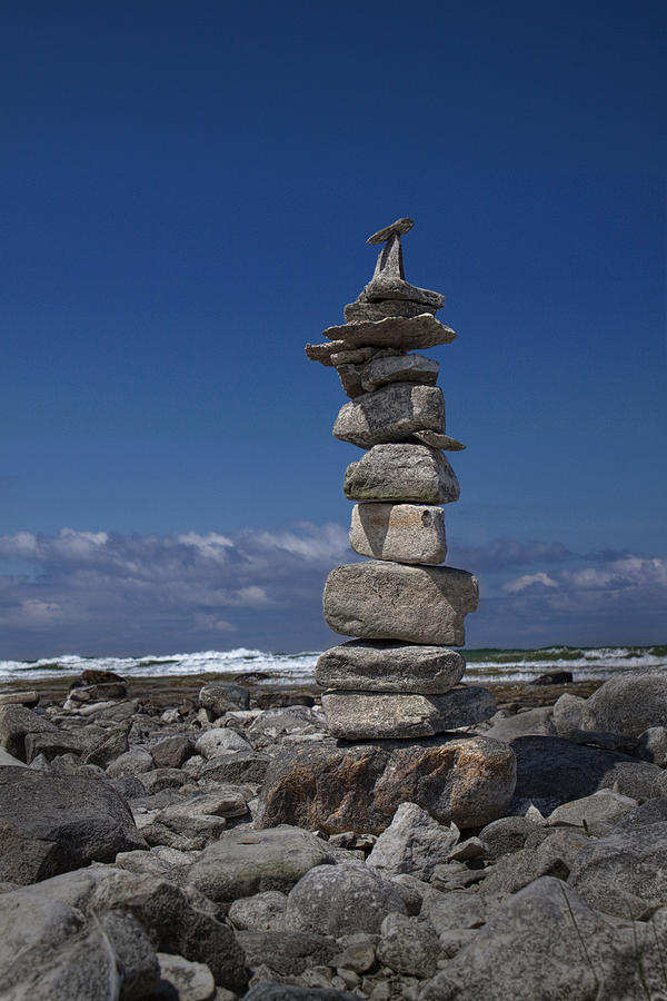 Cairn On The Shore Of Lake Michigan Photograph
