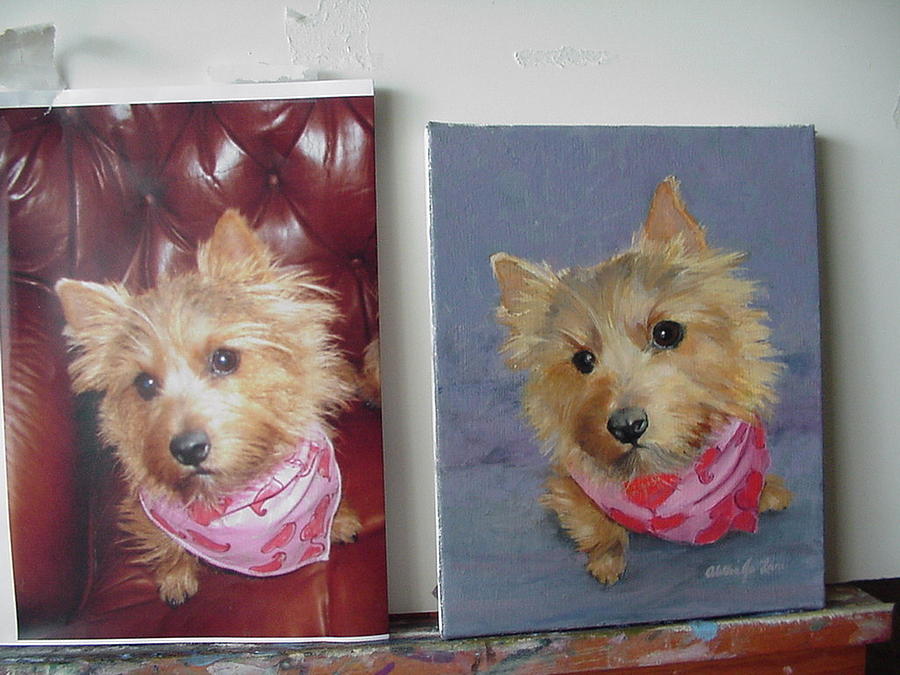 Dog Portrait Painting - Cairn Portrait by Aletha by Aletha Jo Lane