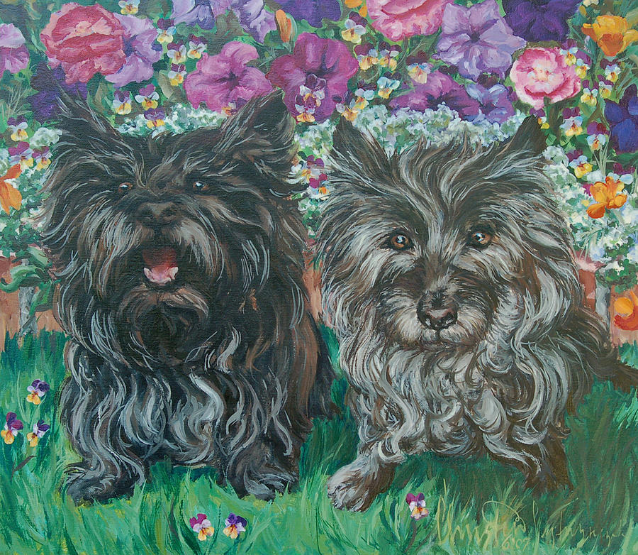 Cairn Terriers Painting by Christine Lytwynczuk