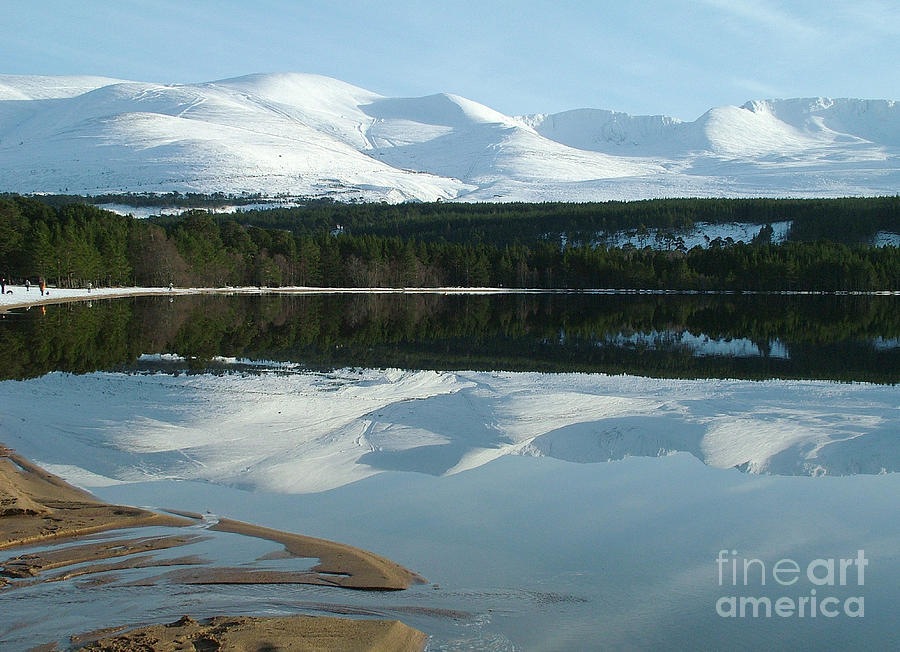 Loch Morlich and Cairngorm - Winter Reflections Photograph by Phil Banks