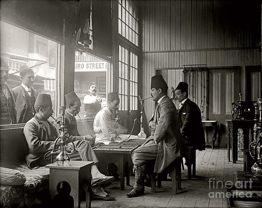 Cairo St. Cafe 1894 Photograph by Martin Konopacki Restoration