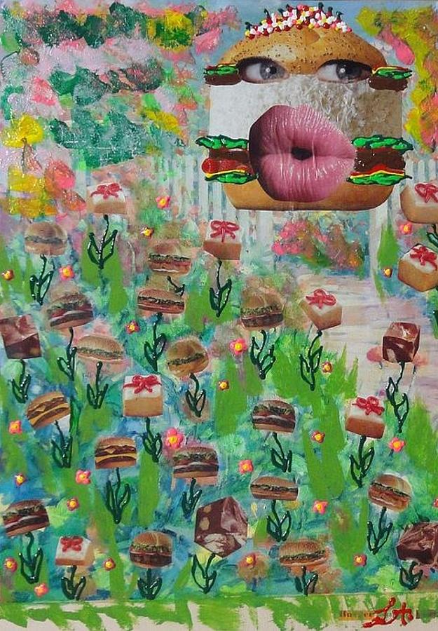 Book Painting - Cake Burger by Lisa Piper