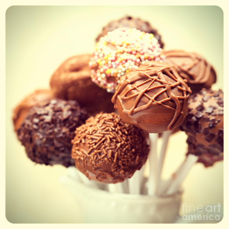 Cake pops retro photo Photograph by Jane Rix