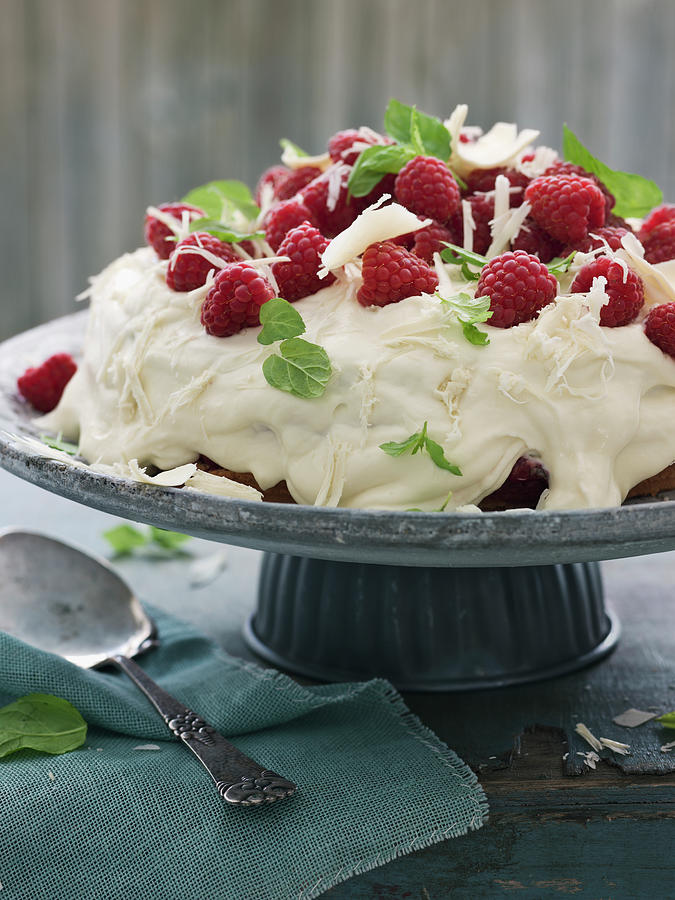 Cake With Raspberries, Sweden Photograph by Johner Images Cake With Raspberries, Sweden Photograph by Johner Images