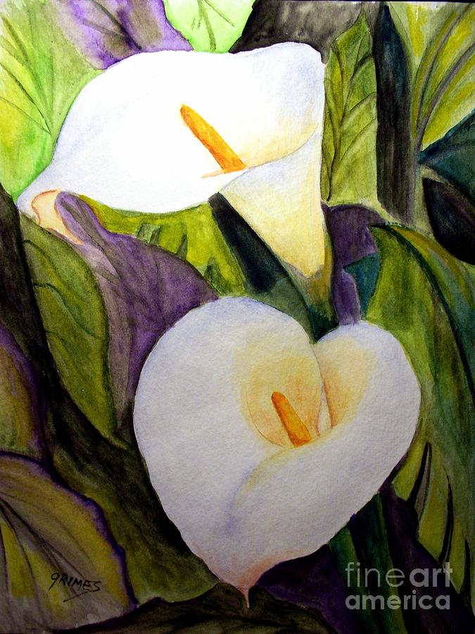 Cala lily Painting by Carol Grimes