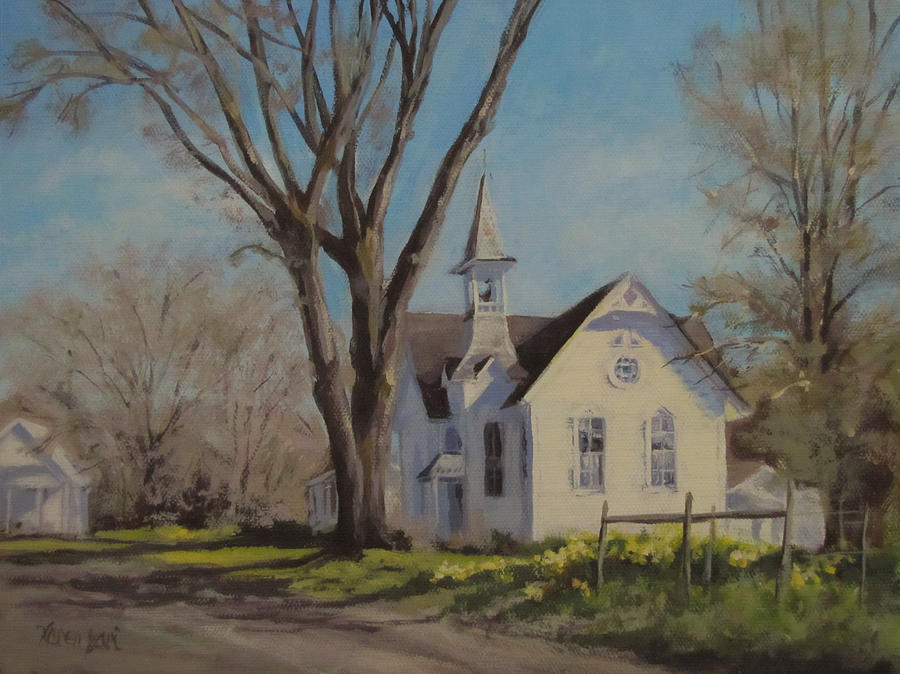 Calapooia Church Painting by Karen Ilari