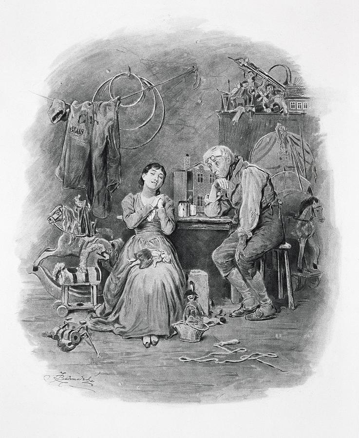 Toy Drawing - Caleb Plummer And His Blind Daughter by Frederick Barnard