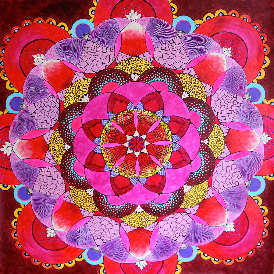 Mandala Painting - Caleidoscopio by Moira Gil