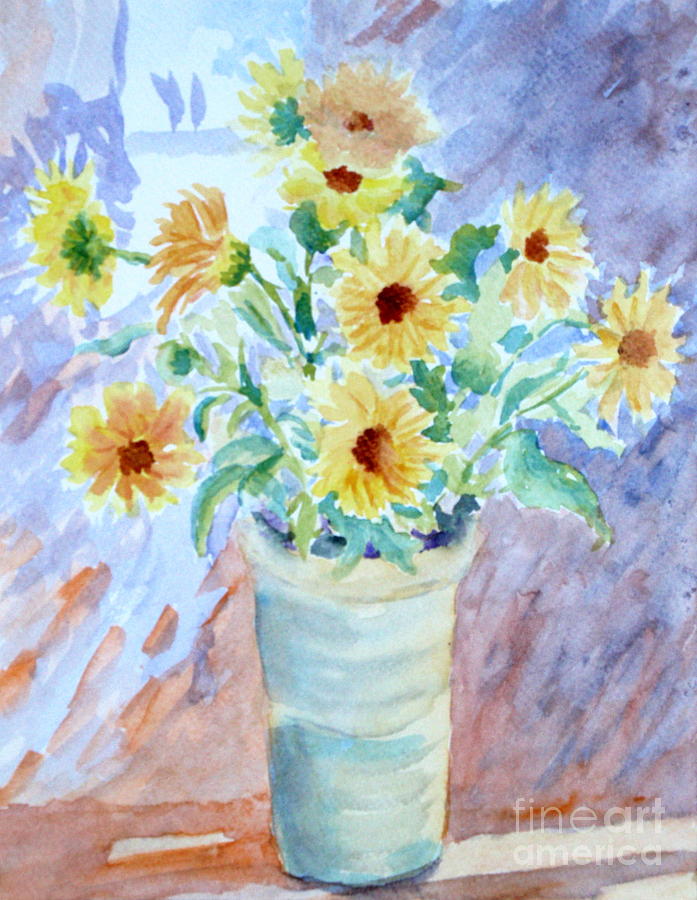 Flower Painting - Calendulas by Bernice Grundy
