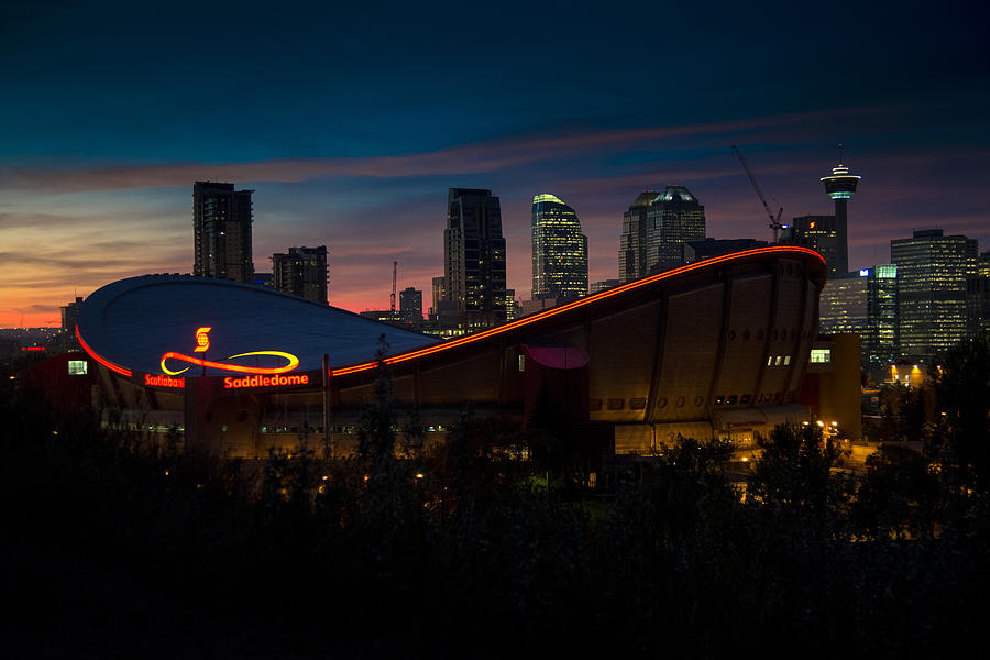 Calgary at Night Photograph by Bill Cubitt