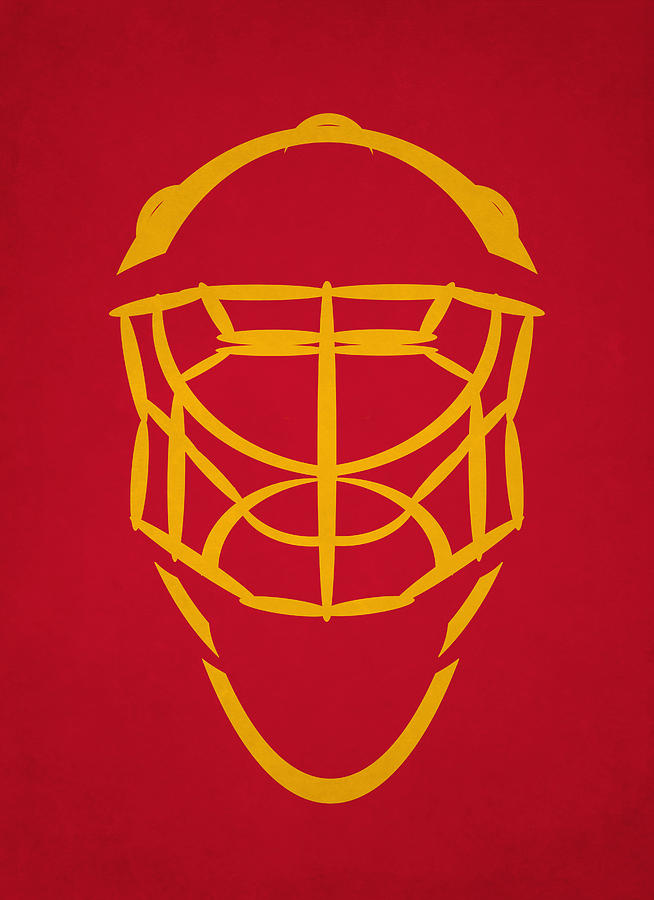 Flames Goalie Mask Photograph by Joe Hamilton - Pixels