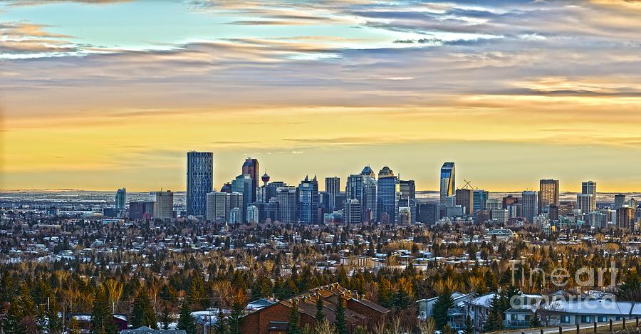 Calgary Sun Set Photograph by Edward Kovalsky