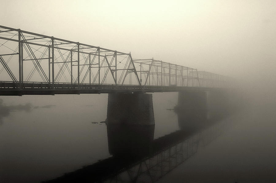 Calhoun Street Bridge in Fog Photograph by Steven Richman