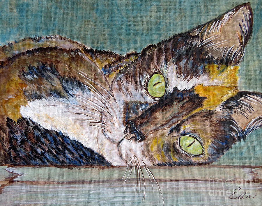 Calico Cat Painting by Ella Kaye Dickey