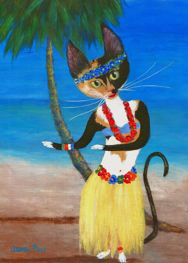 Calico Hula Queen Painting by Jamie Frier