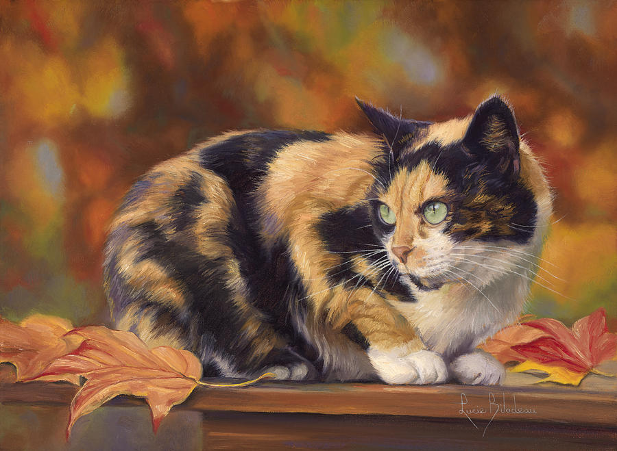 Fall Painting - Calico In The Fall by Lucie Bilodeau